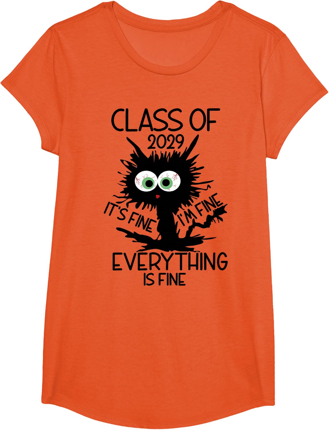 Class Of 2029 Tee Graduation T-Shirt For Kids Boys Girls Men Women - Girls Orange