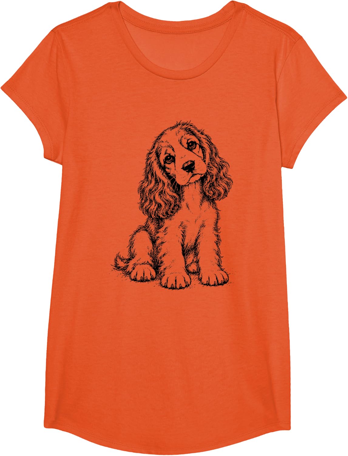 Cocker Spaniel Dog Puppy T-Shirt - Girls Orange