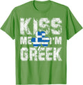 Kiss Me I'm Greek Shirt Great Saint Patrick's Day Gift Tee - Grass Green