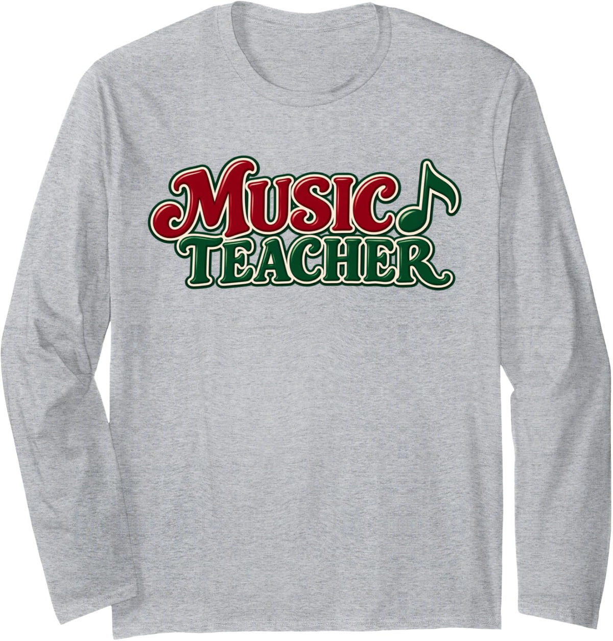 Music Teacher Holiday Group Design Long Sleeve T-Shirt - Adult Unisex Heather Grey