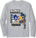 Sonic The Hedgehog Introducing Metal Sonic! Epic Fight Retro Long Sleeve T-Shirt - Adult Unisex Heather Grey