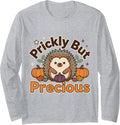 Halloween Hedgehog - Prickly But Precious Long Sleeve T-Shirt - Adult Unisex Heather Grey