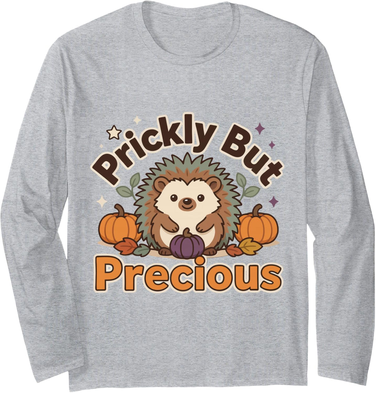 Halloween Hedgehog - Prickly But Precious Long Sleeve T-Shirt - Adult Unisex Heather Grey