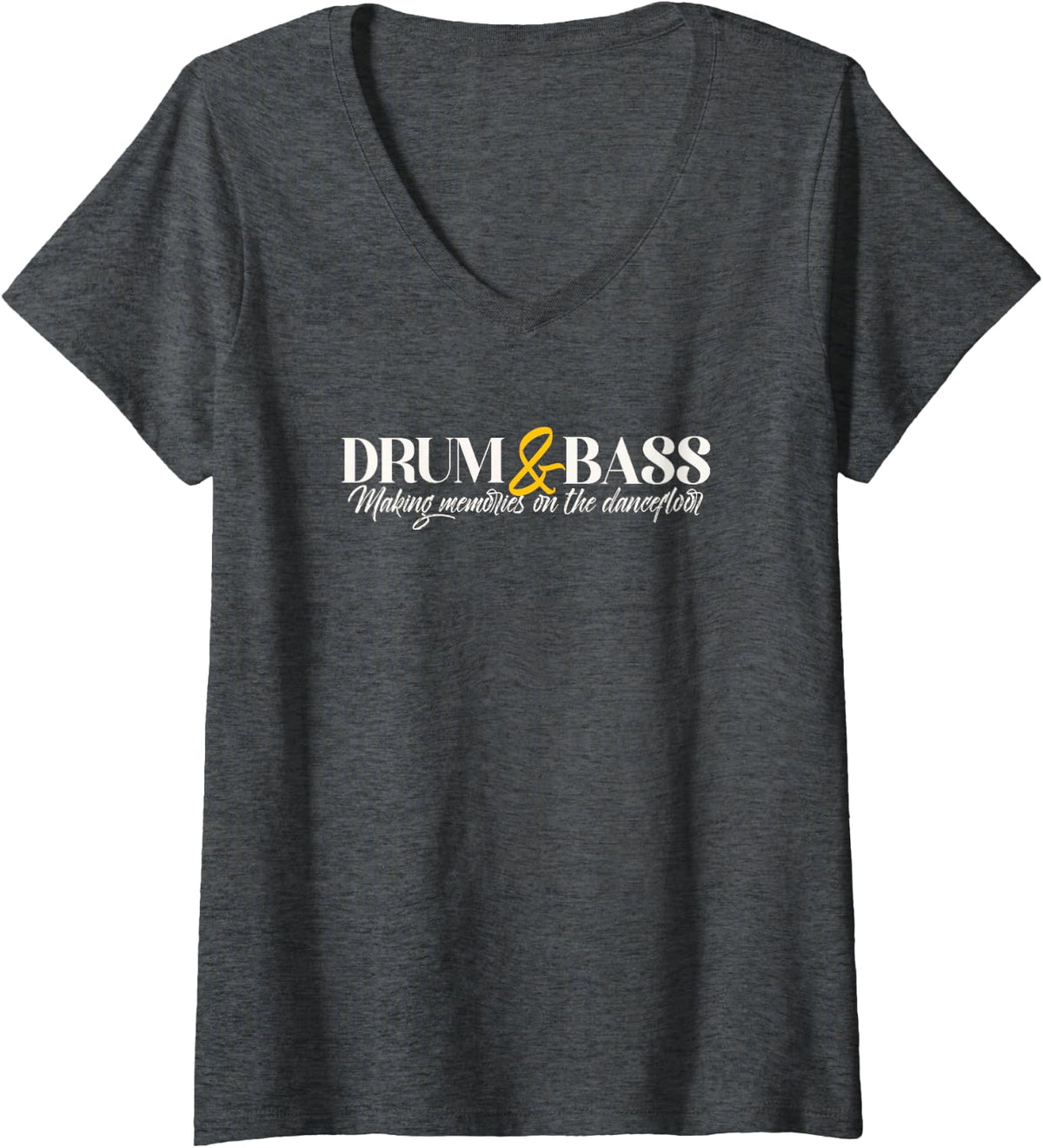 Women's Drum and Bass Dubstep Junglist DnB V-Neck T-Shirt - Dark Heather Grey