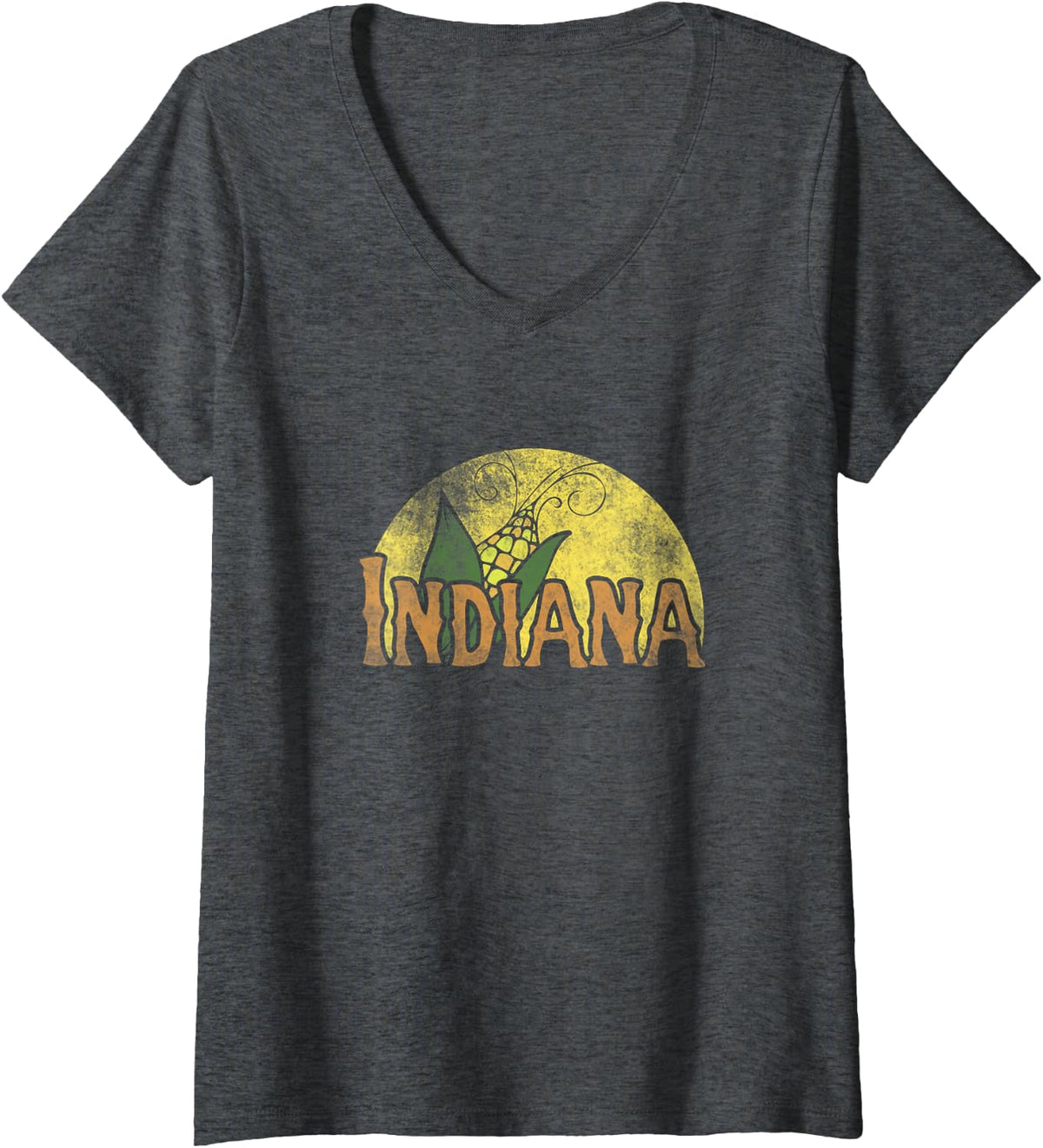 Women's Vintage Indiana V-Neck T-Shirt - Dark Heather Grey