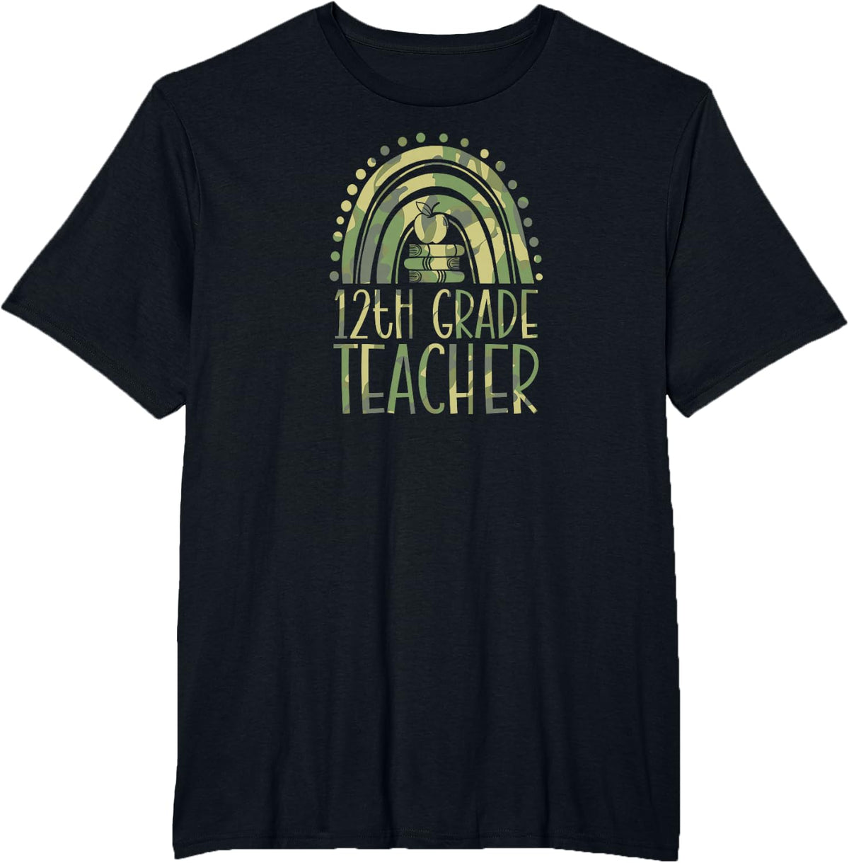 12th Grade Teacher Bohemian Rainbow Wholesome Aesthetic T-Shirt - Black