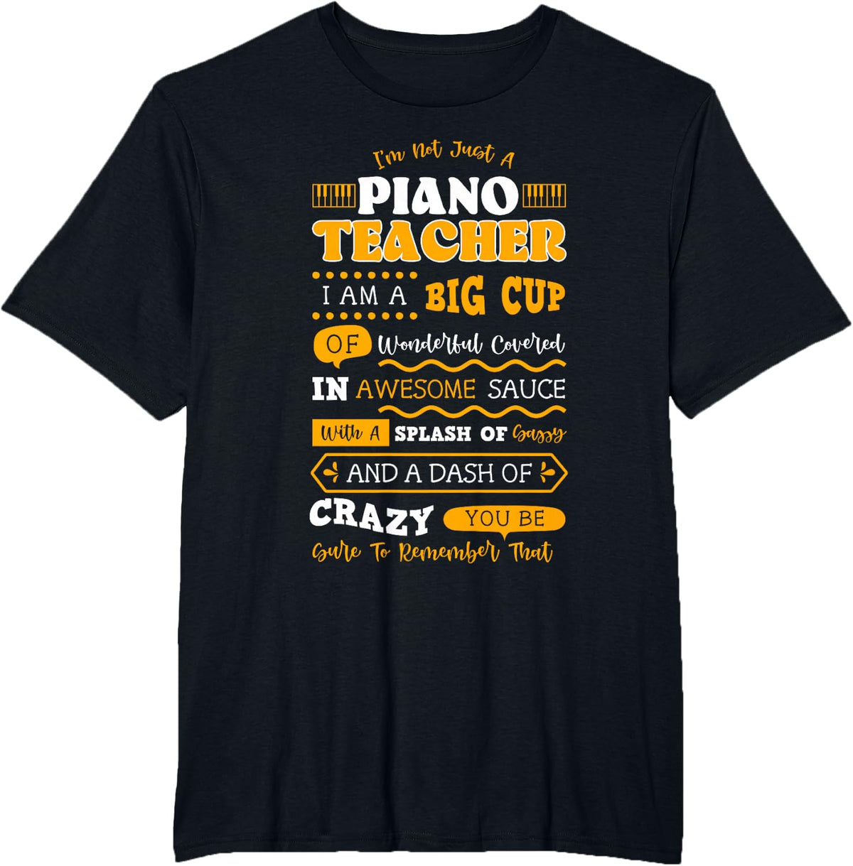 Professional Pianists Piano Teacher Instructors T-Shirt - Black