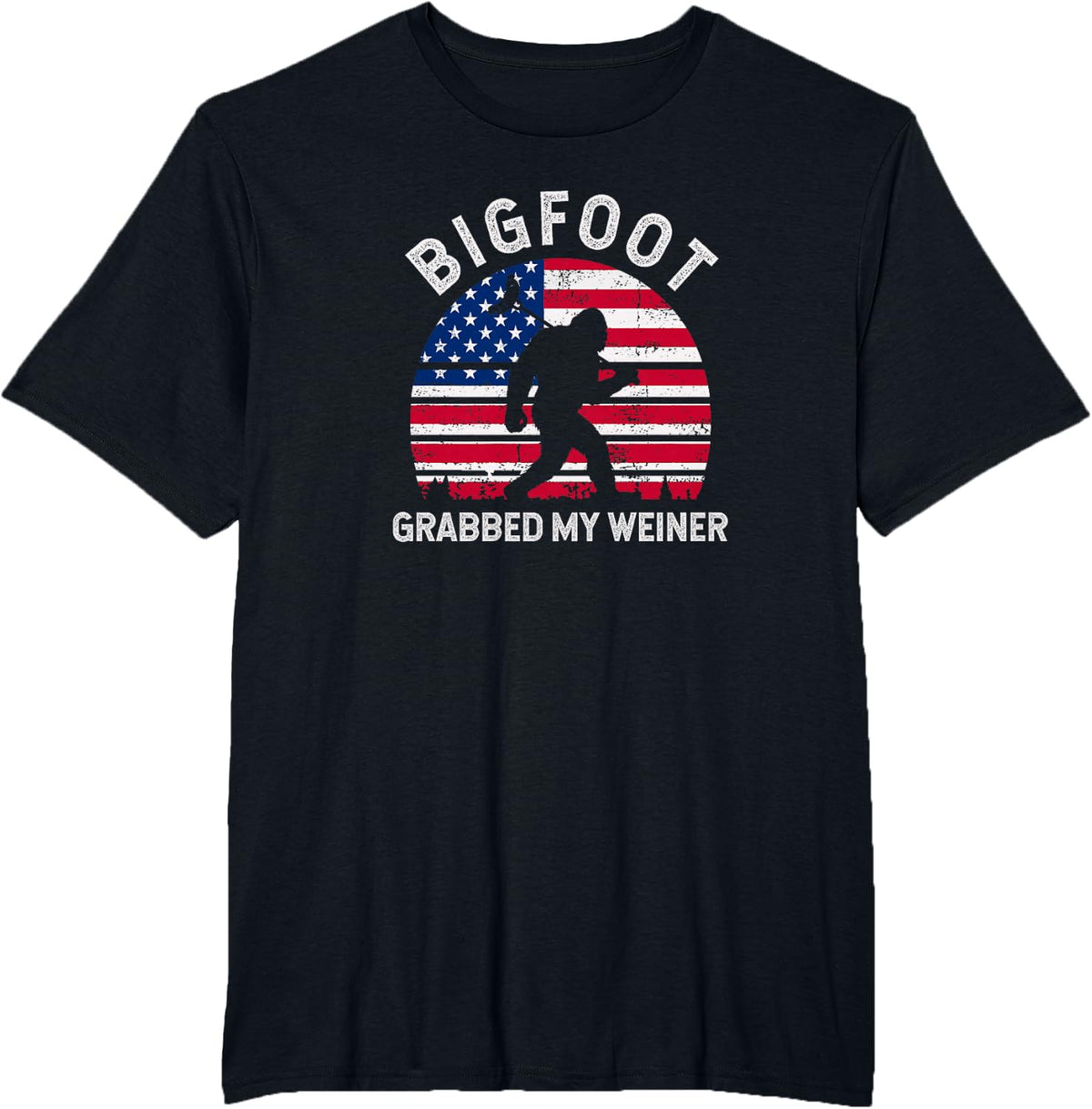 Bigfoot Grabbed My Weiner Funny BBQ Camping Barbecue T-Shirt - Black
