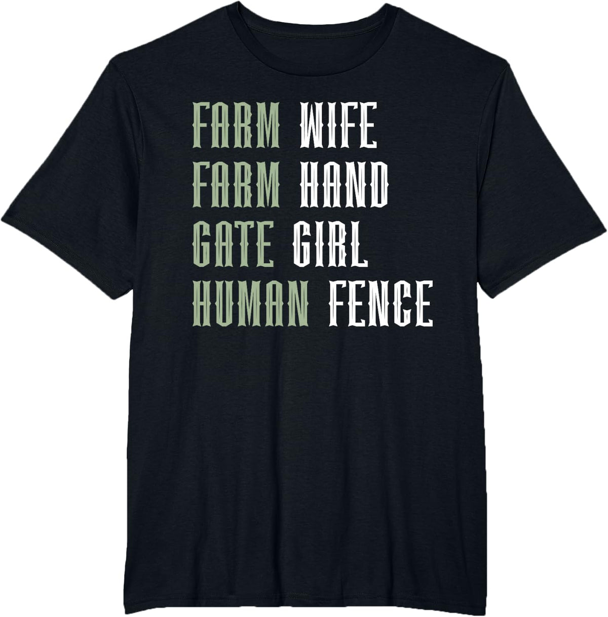 Farm Wife Tees for Women Farm Hand Gate Girl Farmer Wife T Shirts for Wife of a Farmer - Black