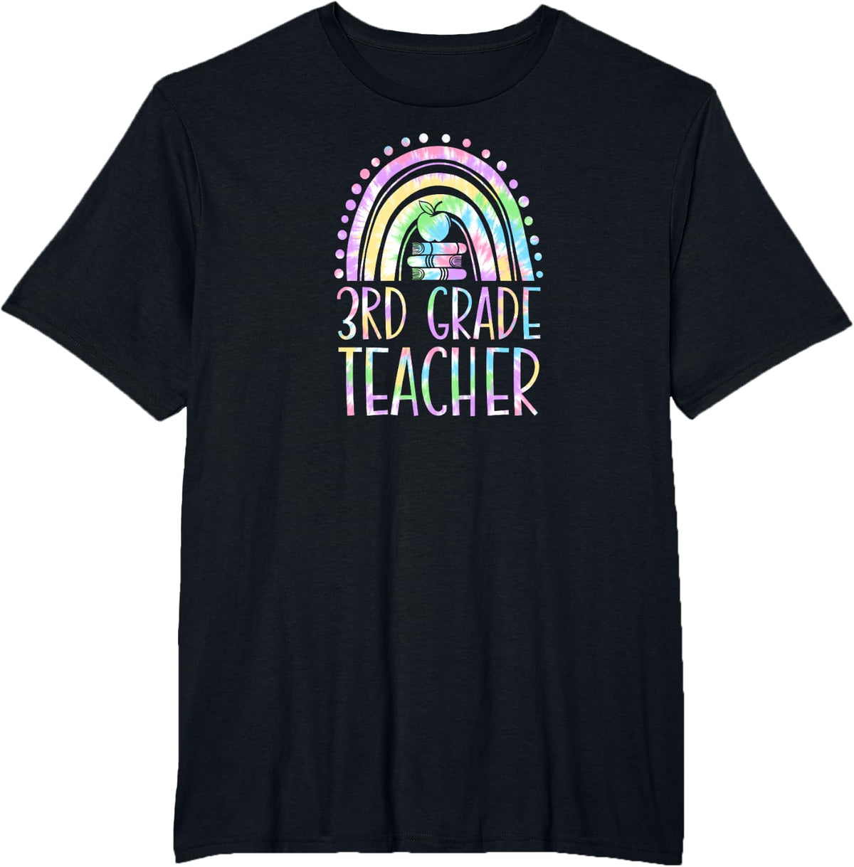 3rd Grade Teacher Bohemian Rainbow Wholesome Aesthetic T-Shirt - Black