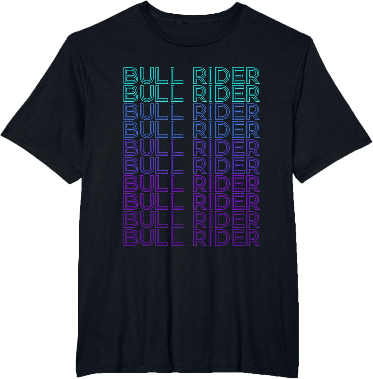 Bull Rider Bull Riding Retro T-Shirt - Black