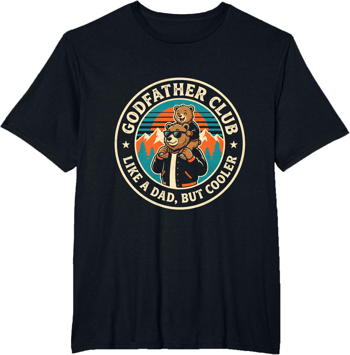 Godfather dad Figure Godchild Uncle Fatherhood Birthday T-Shirt - Black