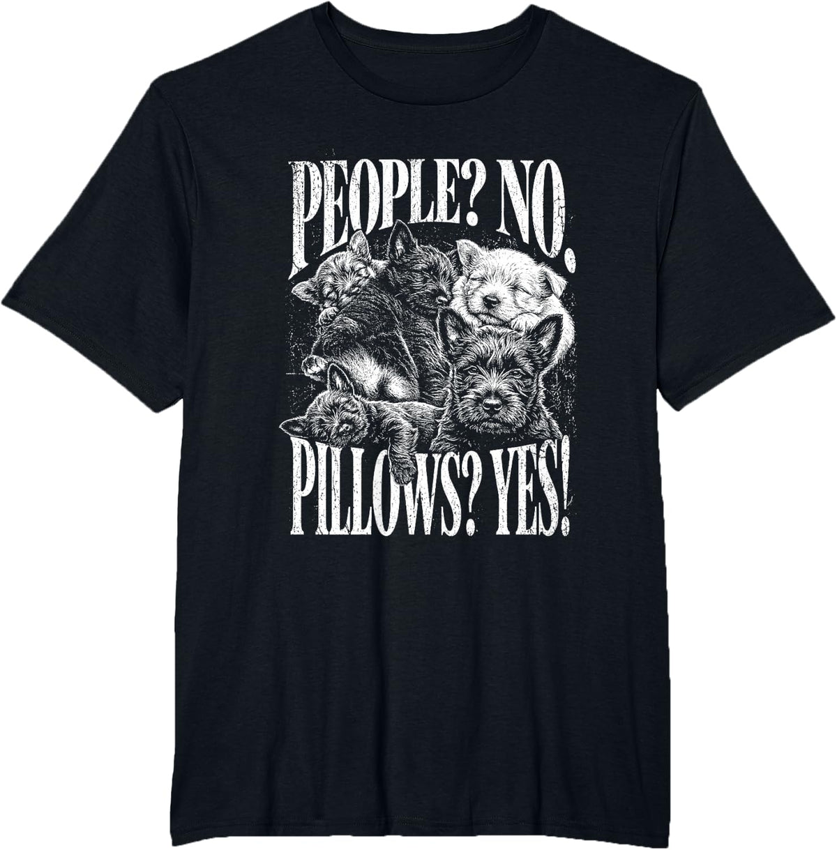 Scottish Terrier Puppy Anti Social Introvert Sleepy T-Shirt - Black