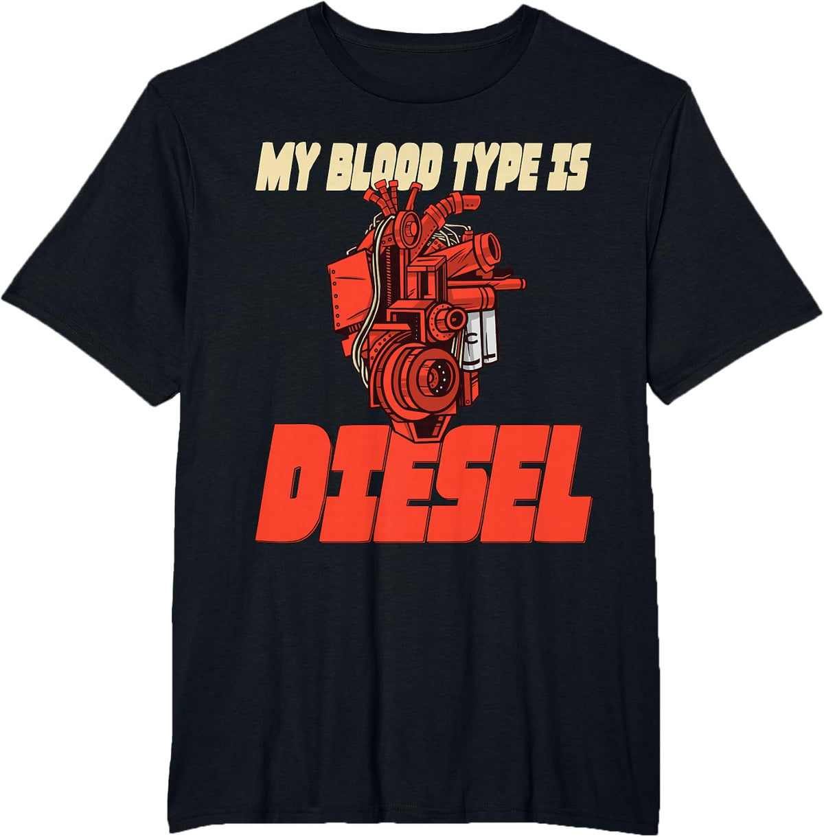 Mechanic Car Freak Blood Type Diesel T-Shirt - Black