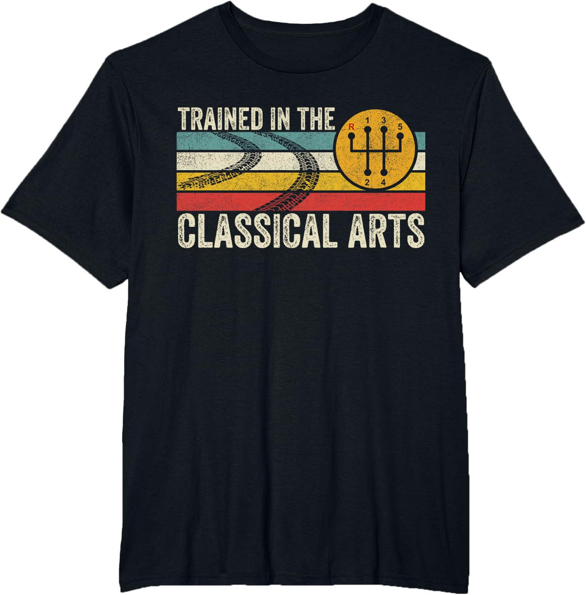 Trained in The Classical Arts 5 Speed Manual Transmission T-Shirt - Black