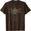 Brown Skeleton Fairy Grunge Fairycore Aesthetic Goth Gothic T-Shirt - Brown