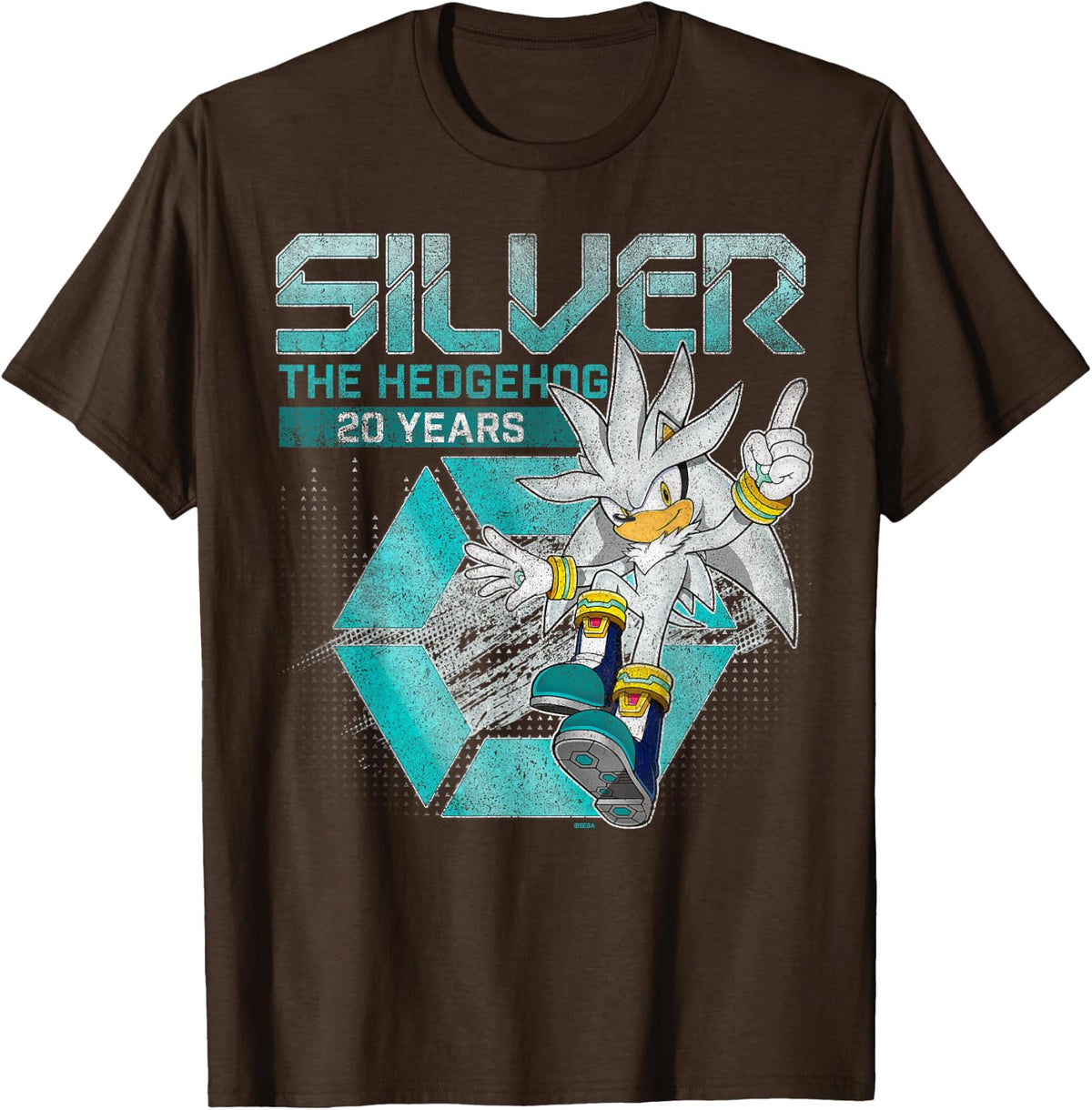 Silver 20 Years of the Future Anniversary Vintage Distressed T-Shirt - Brown