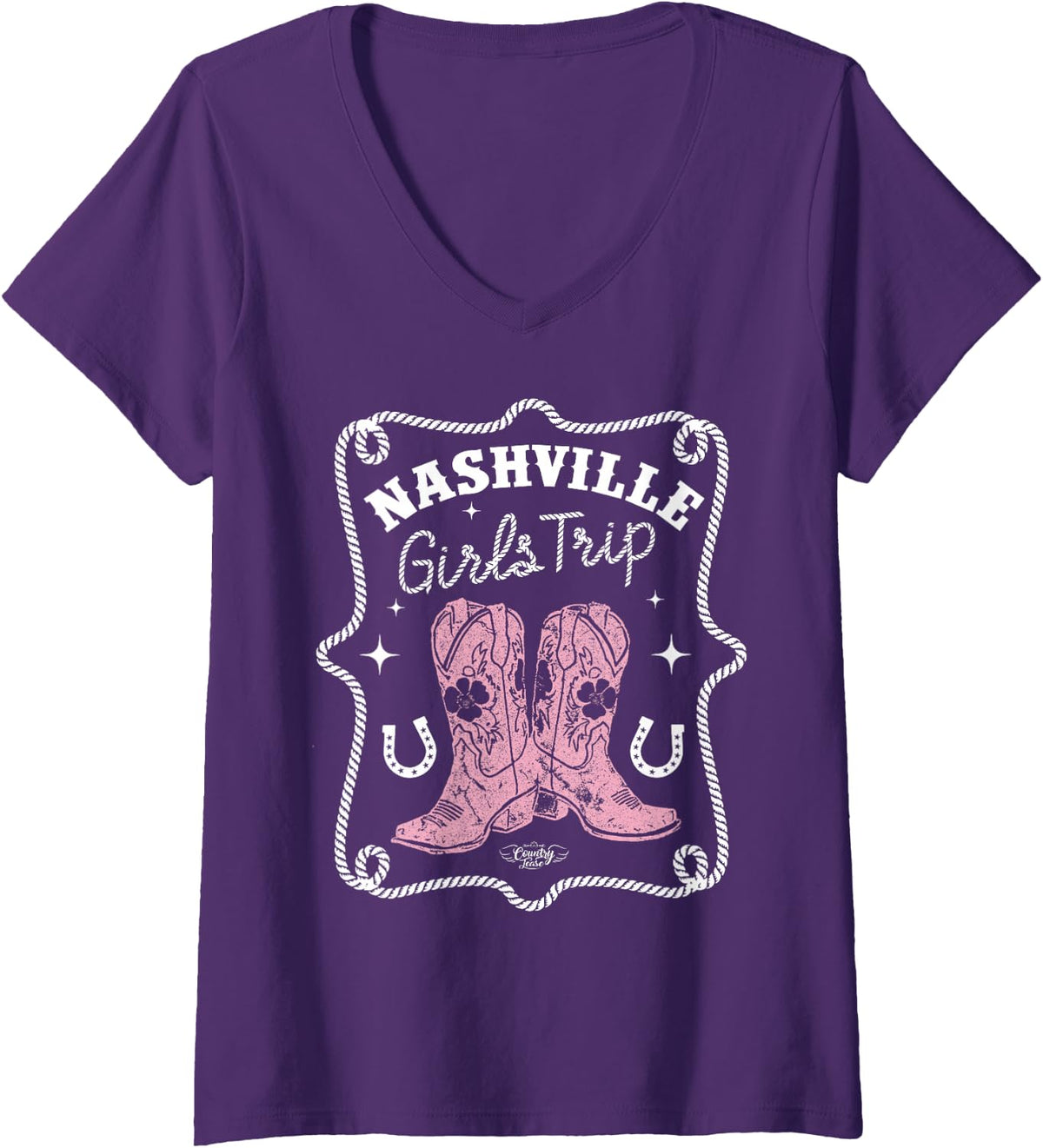 Women's Nashville Girls Trip Group Nashville Girls Trip V-Neck T-Shirt - Purple