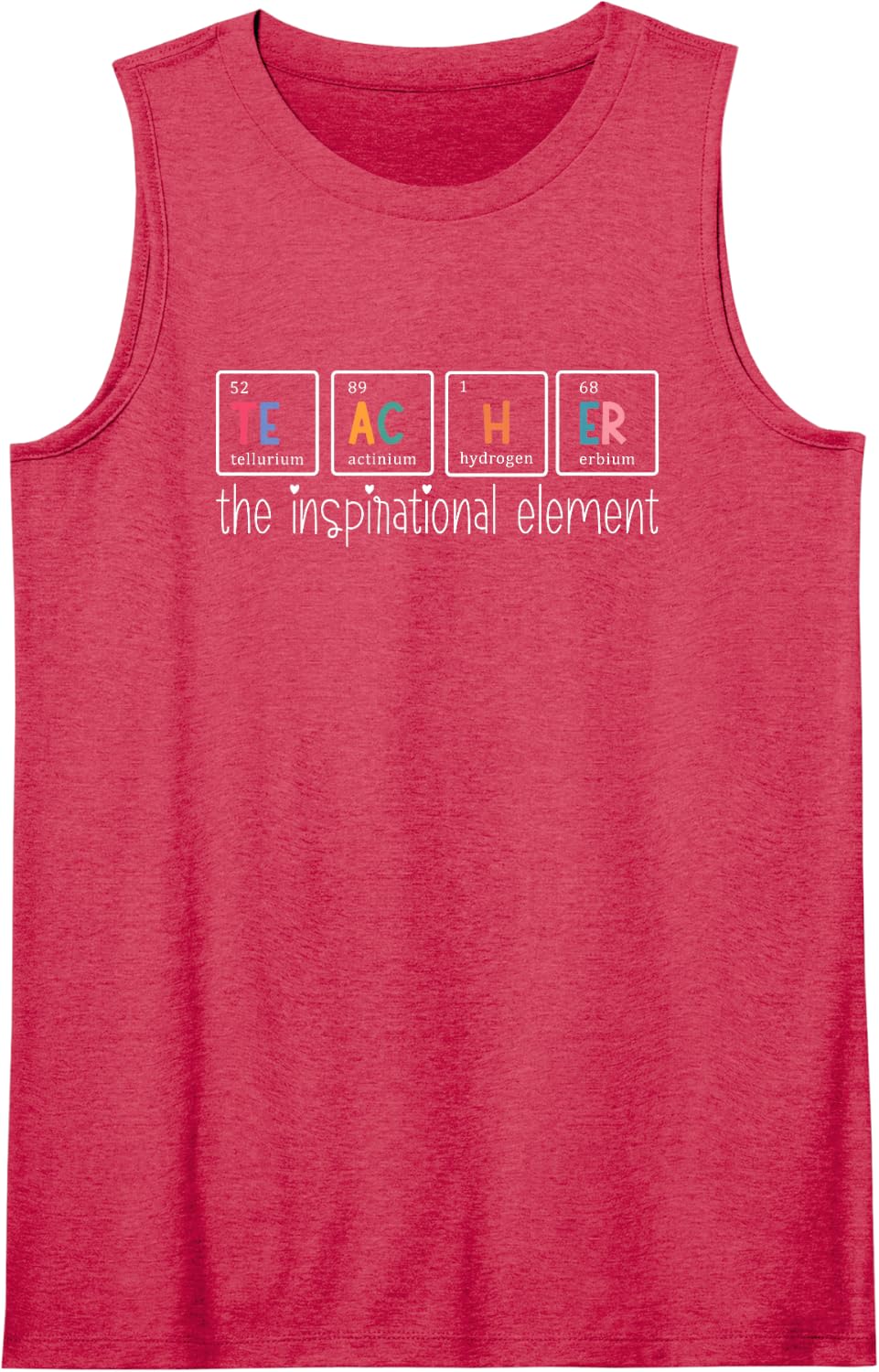 Teacher Colorful Lettering Educator Back to School Design Tank Top - Red