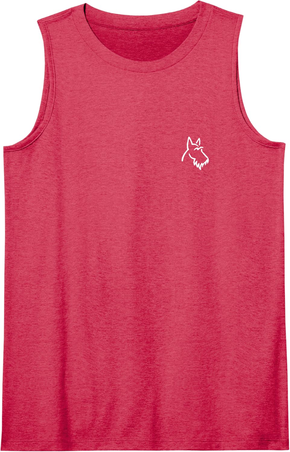 Scottish Terrier Scottie Simple Minimalist Line Art Sleeveless Tank Top - Red