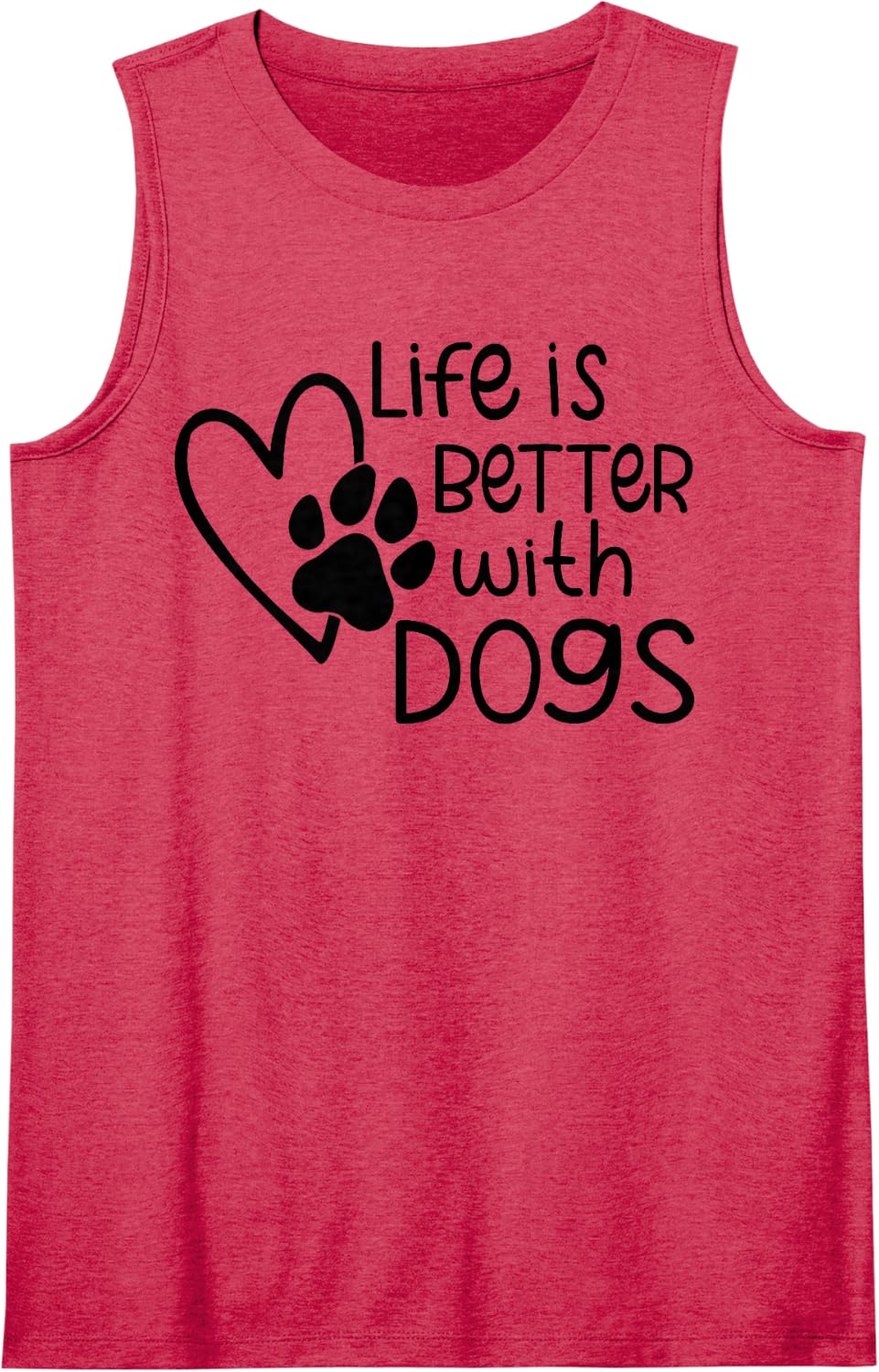 Life is Better with Dogs Sleeveless Tank Top - Red