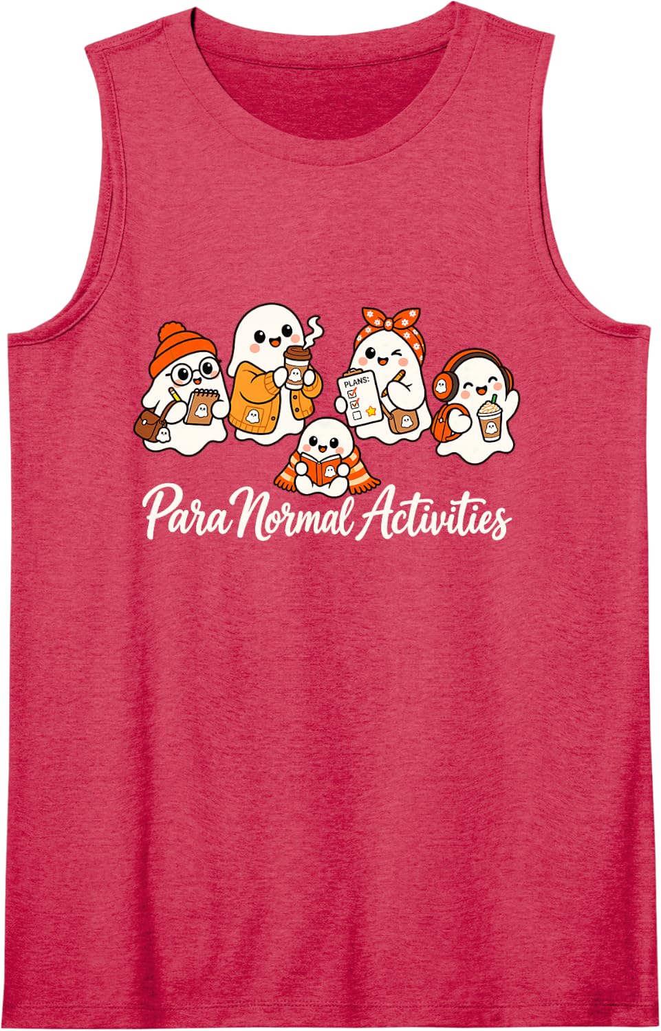 para Normal Activities Ghosts SPED Teacher Fall Halloween Sleeveless Tank Top - Red