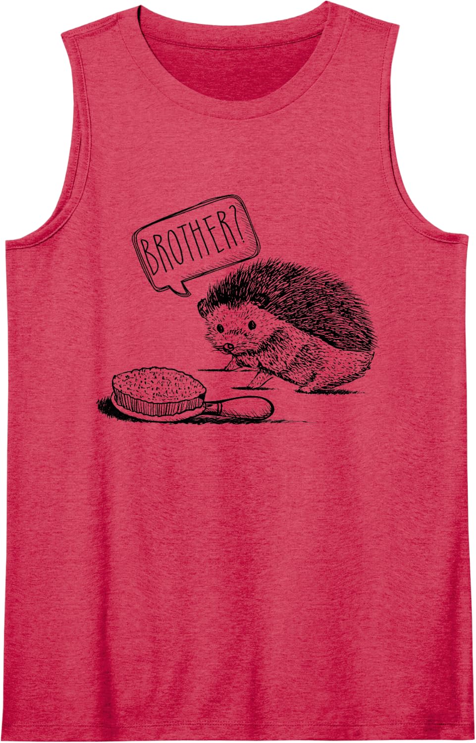 Funny Hedgehog and Hairbrush Family Issues Hedgehog Lovers Sleeveless Tank Top - Red