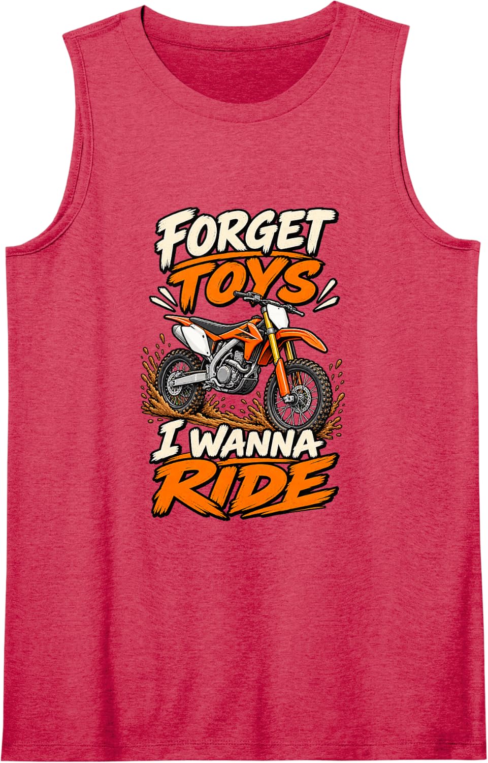 Funny Dirt Biking Off Road Motorcycle Tank Top - Red