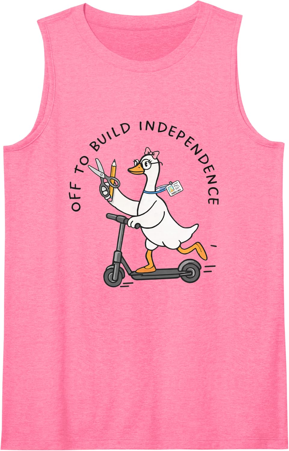 of to Build Independence Silly Goose OT Occupational Therapy Sleeveless Tank Top - Pink