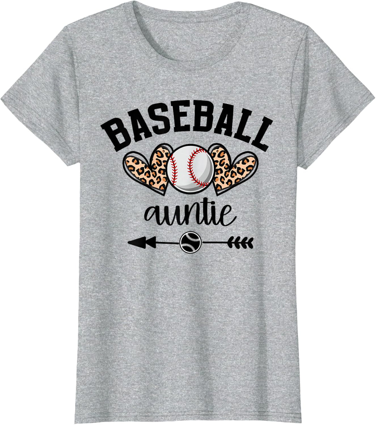 Baseball Auntie Womens Baseball Auntie Game Day Senior Night T-Shirt - Heather Grey