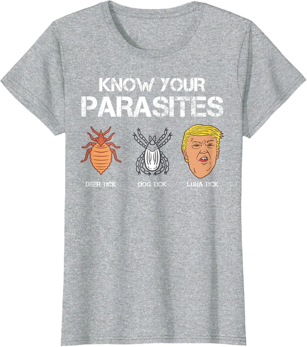 Know Your Parasites Anti Trump USA President Election 2020 T-Shirt - Heather Grey