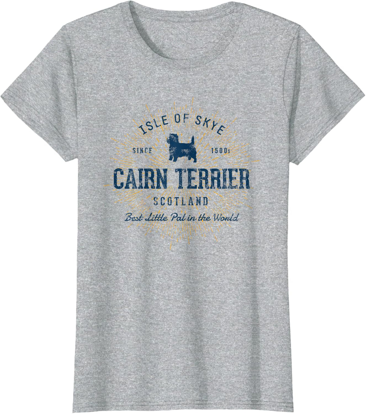 Retro Cairn Terrier Vintage T-Shirt - Heather Grey
