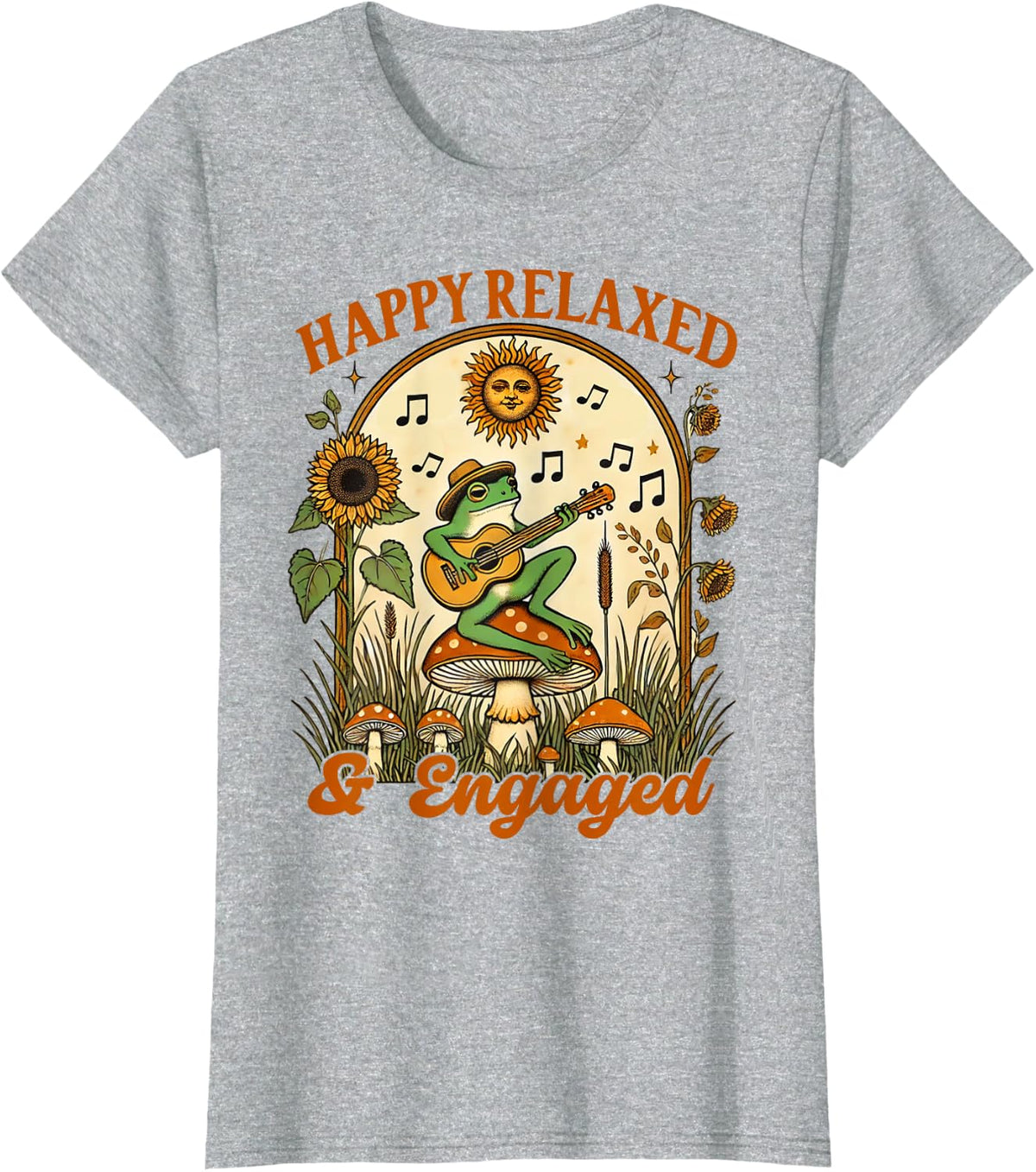 Behavior Analyst ABA Frog Mushroom Happy Relaxed & Engaged T-Shirt - Heather Grey