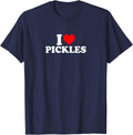 I Love Heart Pickles Simple Cute Funny T-Shirt - Navy Blue