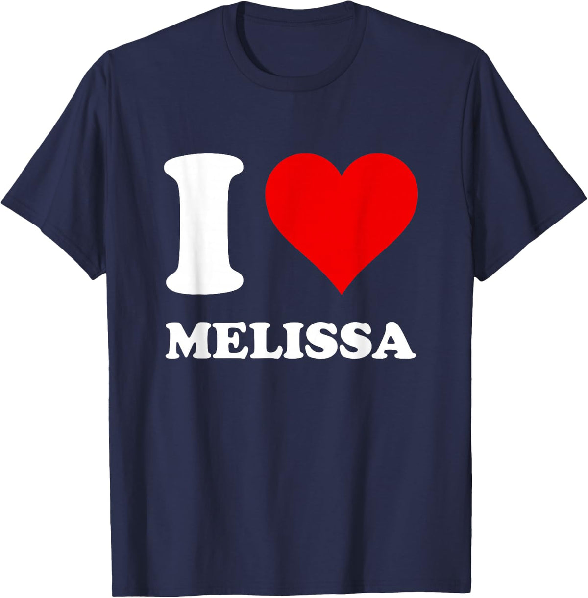 Red Heart I Love Melissa T-Shirt - Navy Blue
