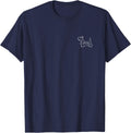 Scottish Terrier Minimalist Line Art Love Lover Badge T-Shirt - Navy Blue