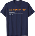 AI Generated Corgi Dad Dog Owner Prompt Humor T-Shirt - Navy Blue