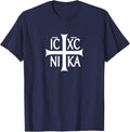 IC XC NIKA cross christian orthodox T-Shirt - Navy Blue