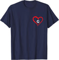 Heart with Letter G T-Shirt - Navy Blue