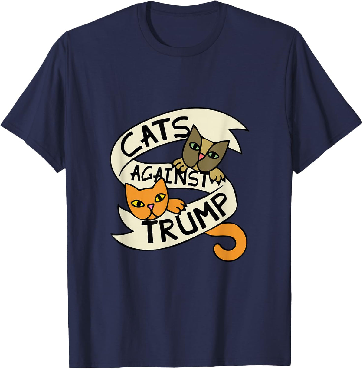 Cats against Trump 2020 Cat anti-trump T-Shirt - Navy Blue