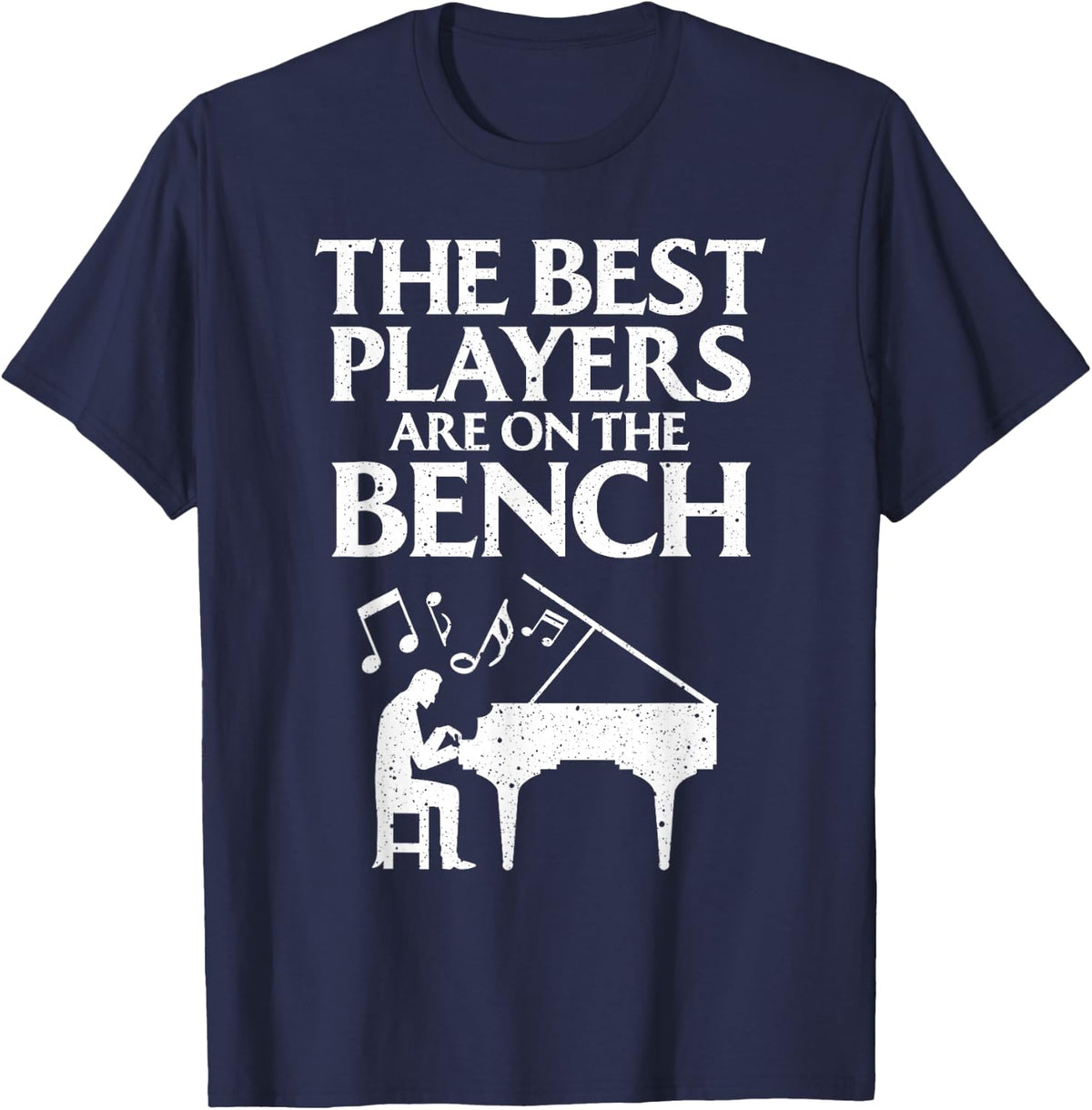 Funny Piano Art Tees T Shirts for Men Women Children Keyboard Player Gifts - Navy Blue