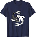 Yin And Yang Koi Fish T-Shirt - Navy Blue