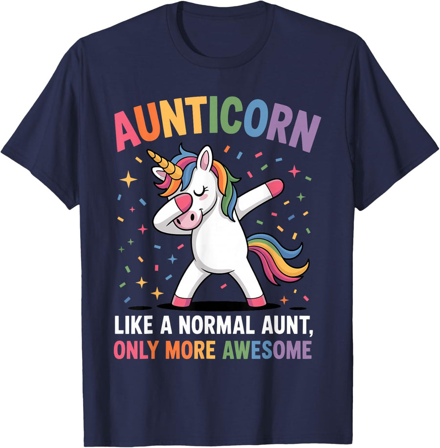 Funny Aunt Art for Women Auntie Promoted to Aunt Pregnancy T-Shirt - Navy Blue