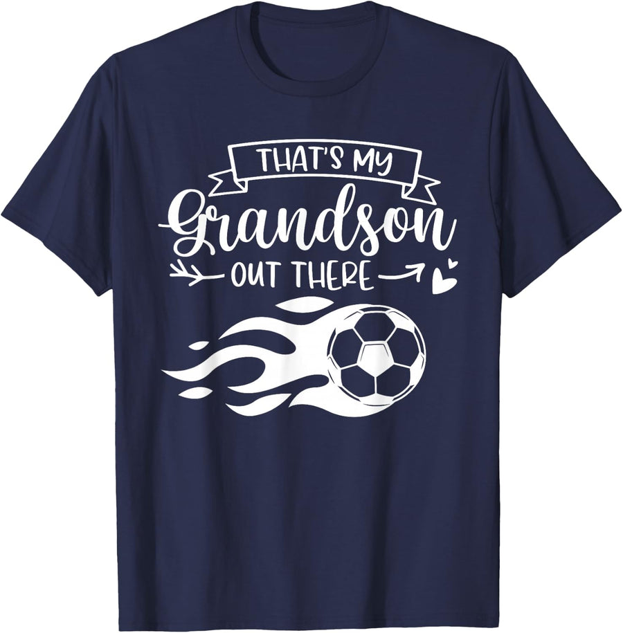 Men Funny Soccer Player That's My Grandson Out There T-Shirt - Navy Blue