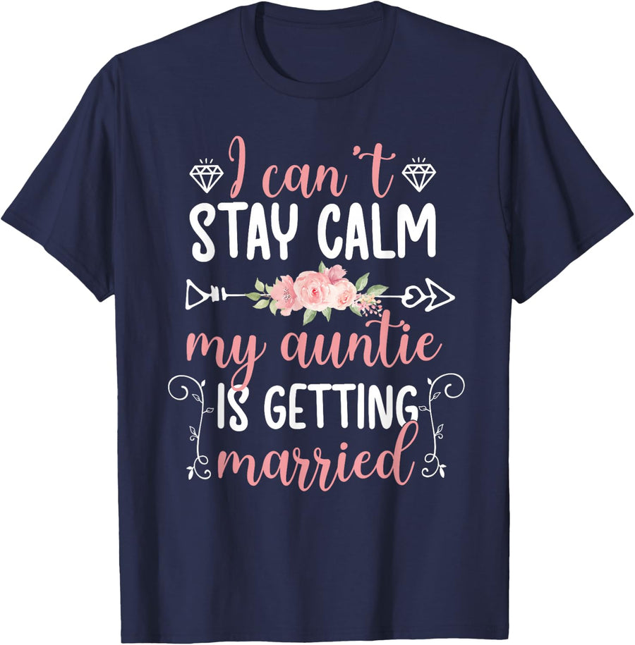 My Auntie is Getting Married Niece of The Bride Niece T-Shirt - Navy Blue