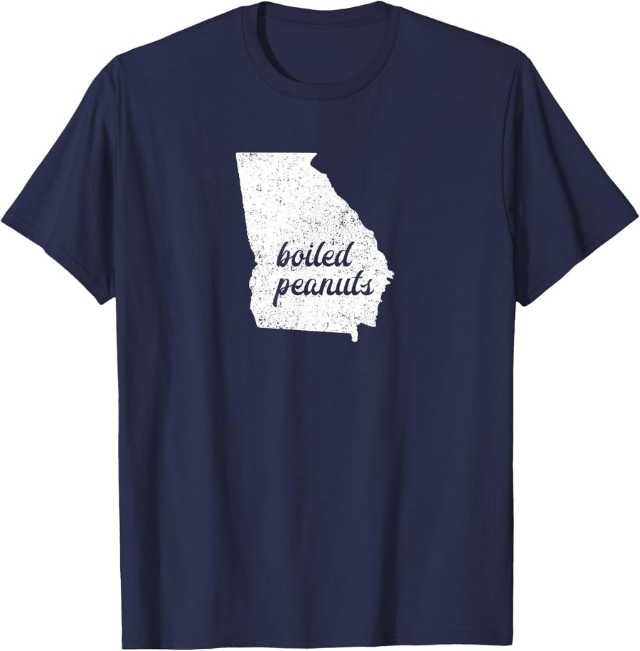 Georgia Boiled Peanuts T-shirt for Proud Southern Georgians T-Shirt - Navy Blue