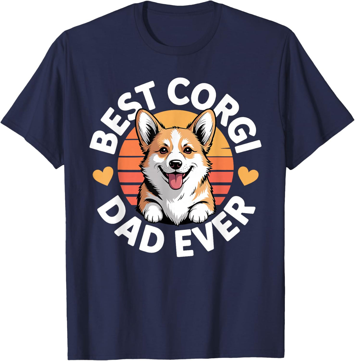 Corgi Dad Design for Men Boys Dad Father of Corgis Corgi Dad T-Shirt - Navy Blue