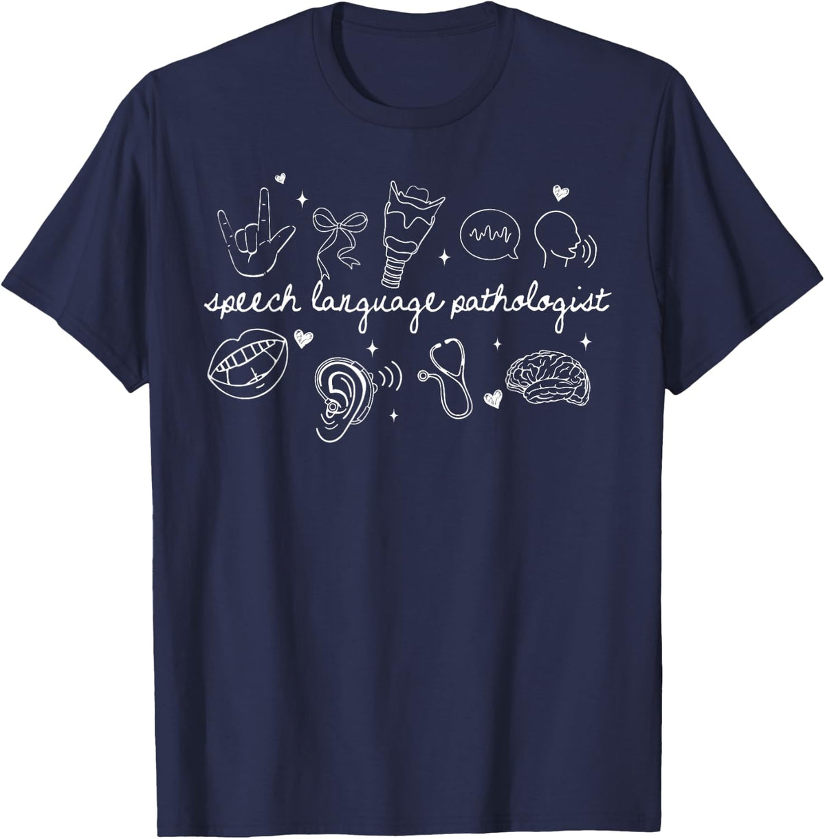 Speech Language Pathologist SLP Speech Therapy T-Shirt - Navy Blue