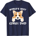 Mens World's Best Corgi Dad Dog Owner T-Shirt - Navy Blue