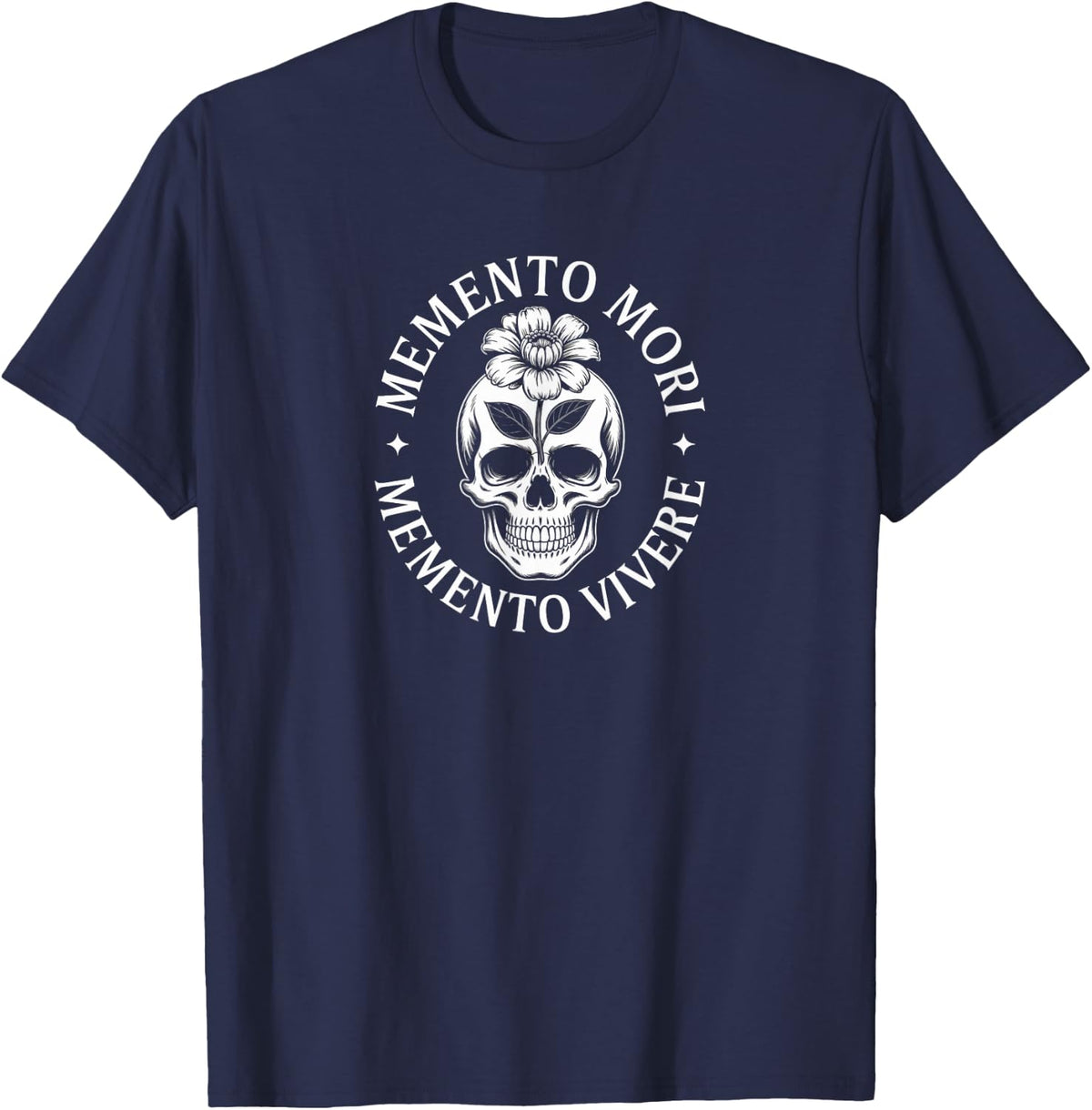 Memento Mori Memento Vivere T-Shirt - Navy Blue